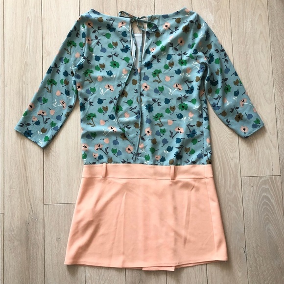 NWOT Miss Miss Made in Italy Floral Print Colorblock Dress Size S - Picture 5 of 11